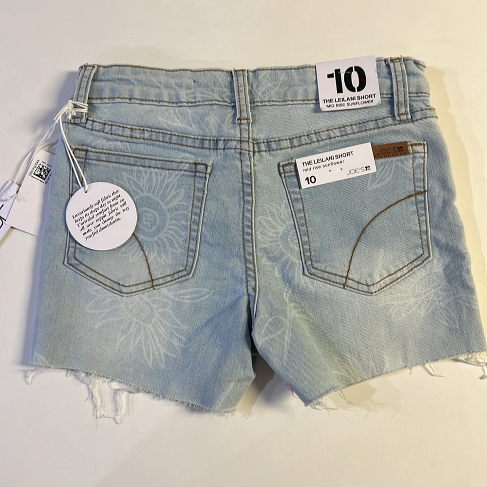 Joe's jeans girls Leilani Sunflower Print Denim Short Size 10 - Picture 2 of 3
